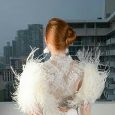 Lace & Ostrich Bolero Bridal Jacket